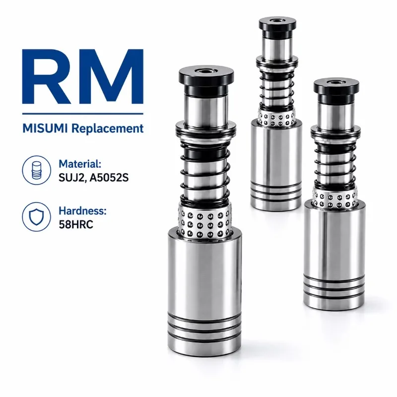 High Precision RM Mold Guide Pin & Bushing Set, Removable Movable Ball Cage, Anti-Wear & Heavy Load Bearing for Progressive Dies