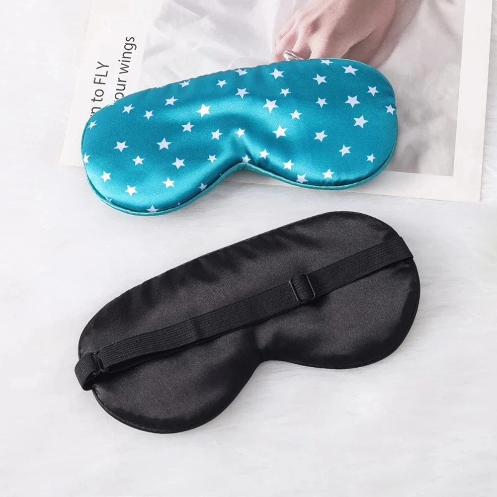 Silk Pentagram Sleeping Eye Mask Soft Eye Covers for Travel Nap 1PC Sleep Eye Patches Night Dream Lightproof Mask for Man Woman