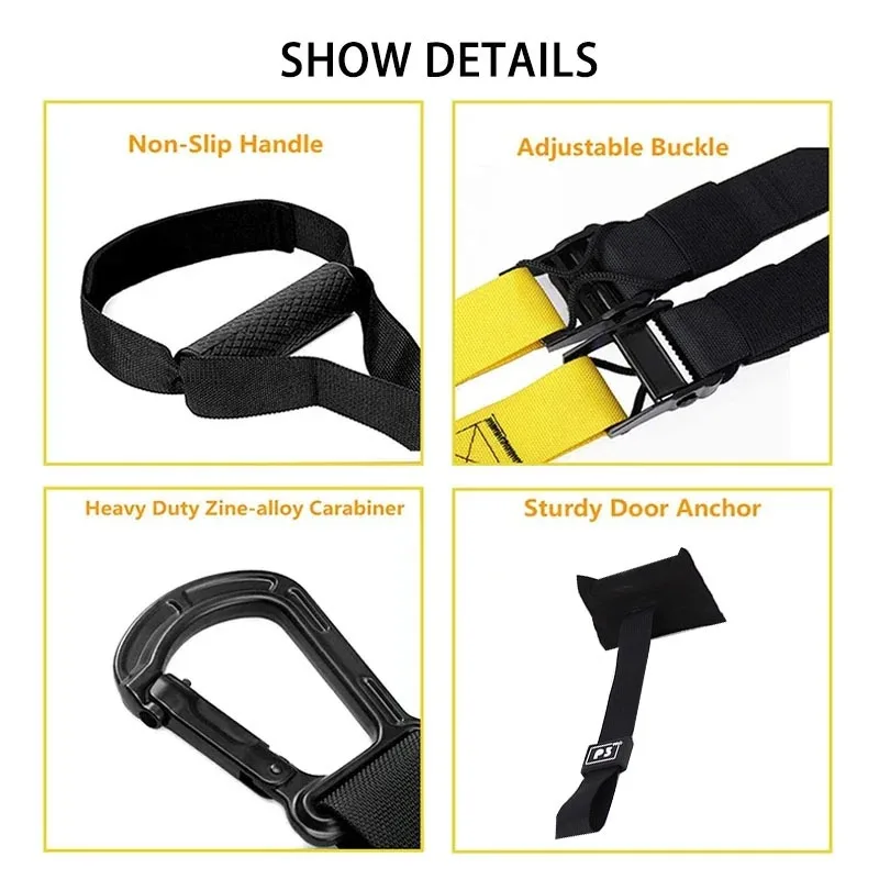 Suspension Training Band Fitness Strength Power Suspension Trainer Adjustable Yoga Belt Wall Mount Professional Trx Tensioner