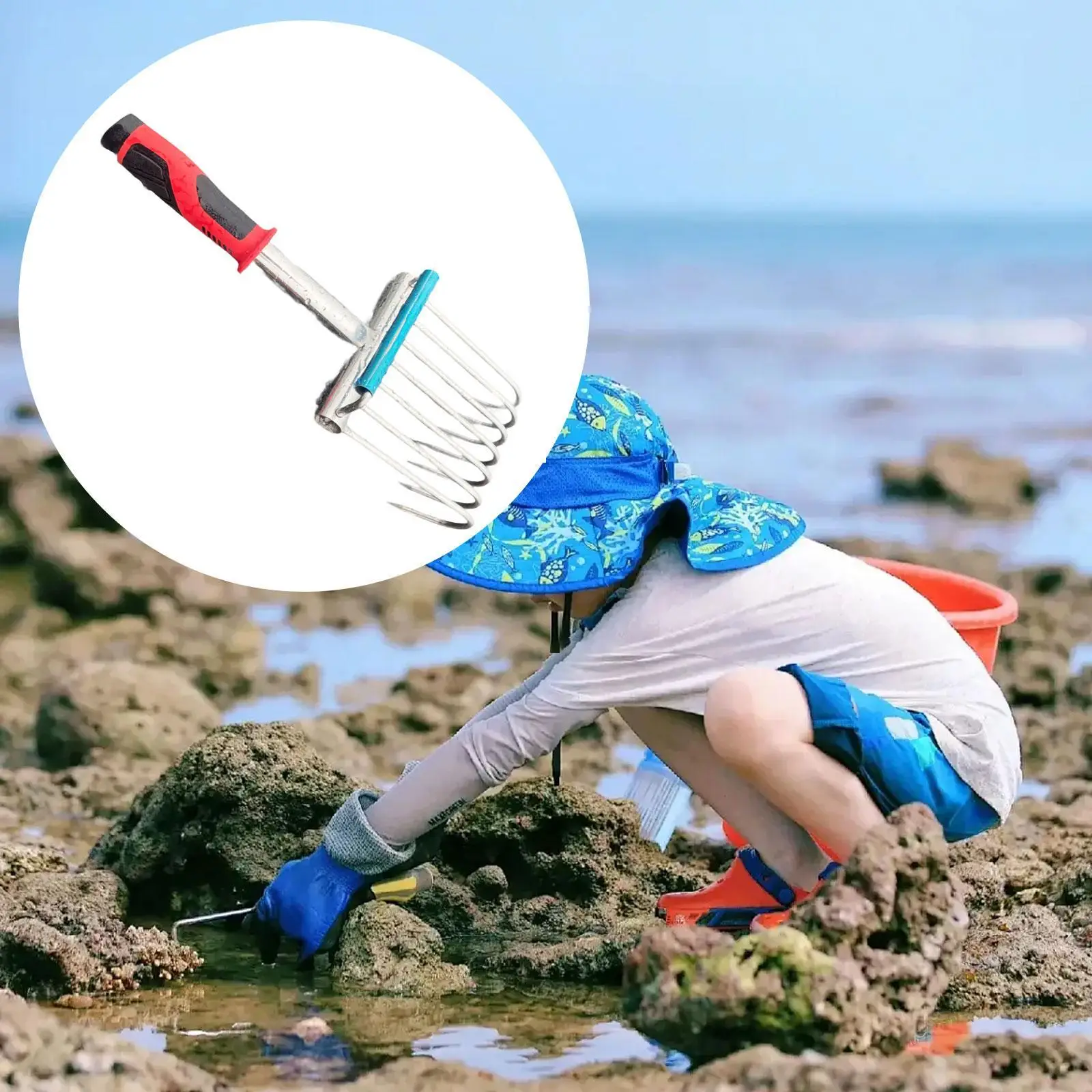 Hand Rake Garden Tool Weeding Small Tool for Beach Lawn Backyard