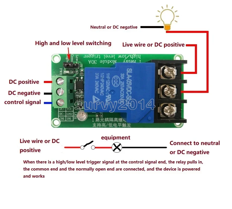 1 channel r elay module 30A with optocoupler isolation 5V 12V 24V supports high and low Triger trigger For arduino Board Module