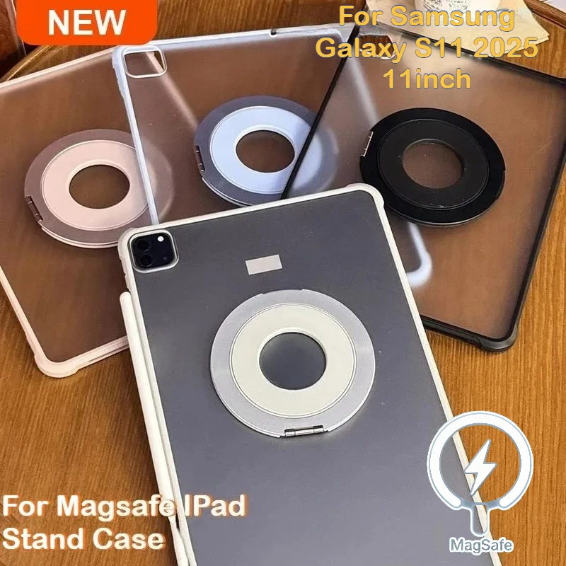 2025 Novo 360 ° Suporte de rotação fosco caso para samsung galaxy s11 s10 lite fe plus 13.1 s9 s8 s7 11 polegada para magsafe capa magnética