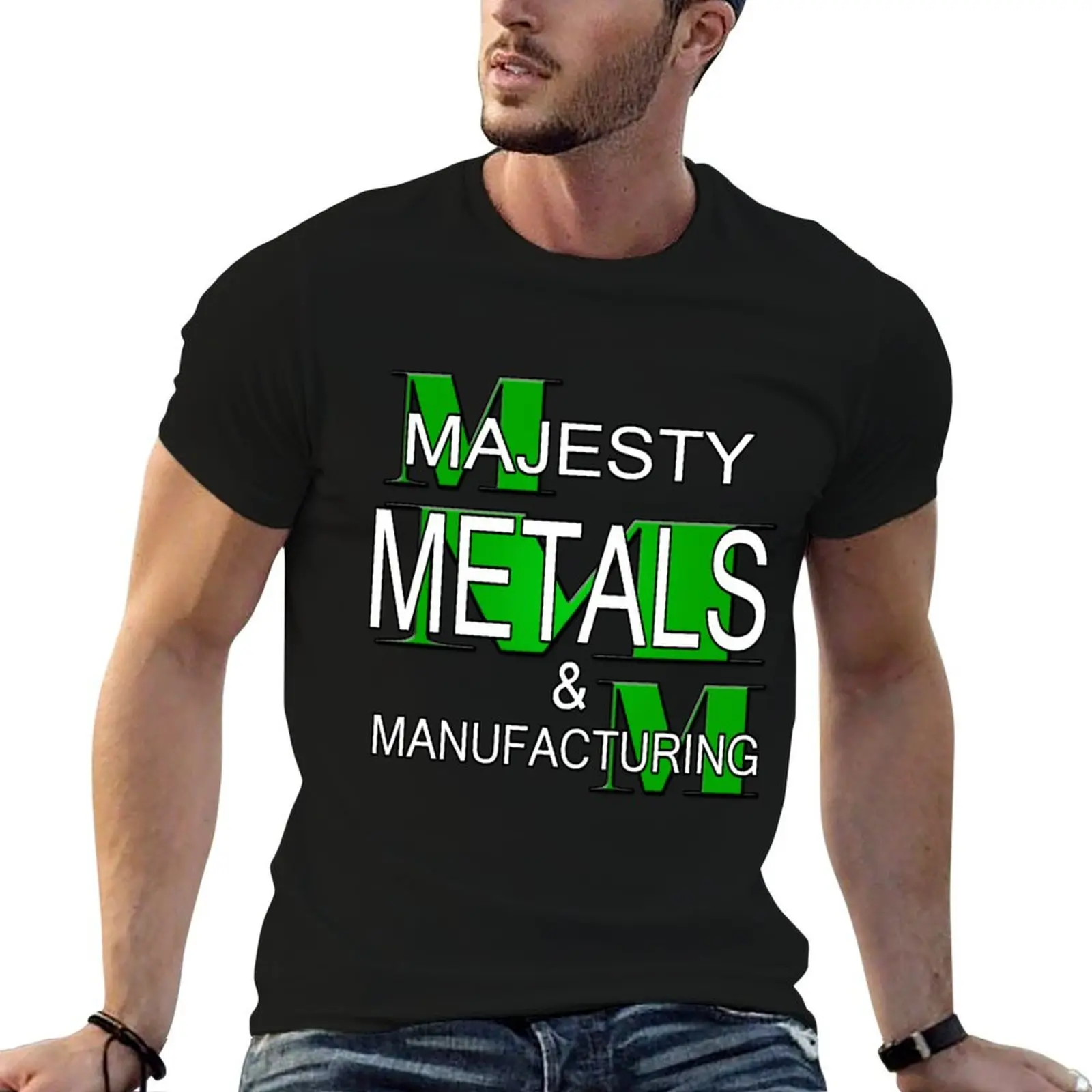 T-shirt Majesty Metals & Manufacturing, t-shirt en coton, pack de t-shirts pour homme, t-shirts imprimés graphiques pour homme