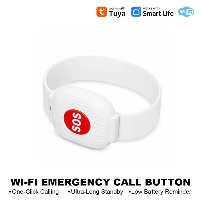 B29C-Emergency SOS Alarm Tuya Wifi Panic Button One-Click Safety Alert System Device For Elderly Adults Kids Home Security