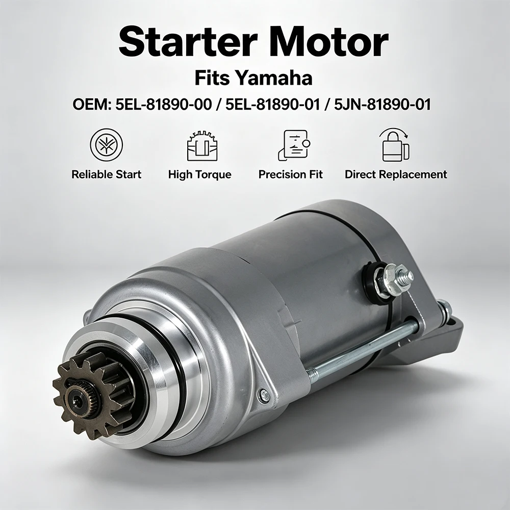 5EL-81890-00 Start Motor For Yamaha XVS1100 Drag Star  V-Star Midnight Custom 1100 XVS1100A AT XVS11AA ATA V-Star BT1100 Bulldog