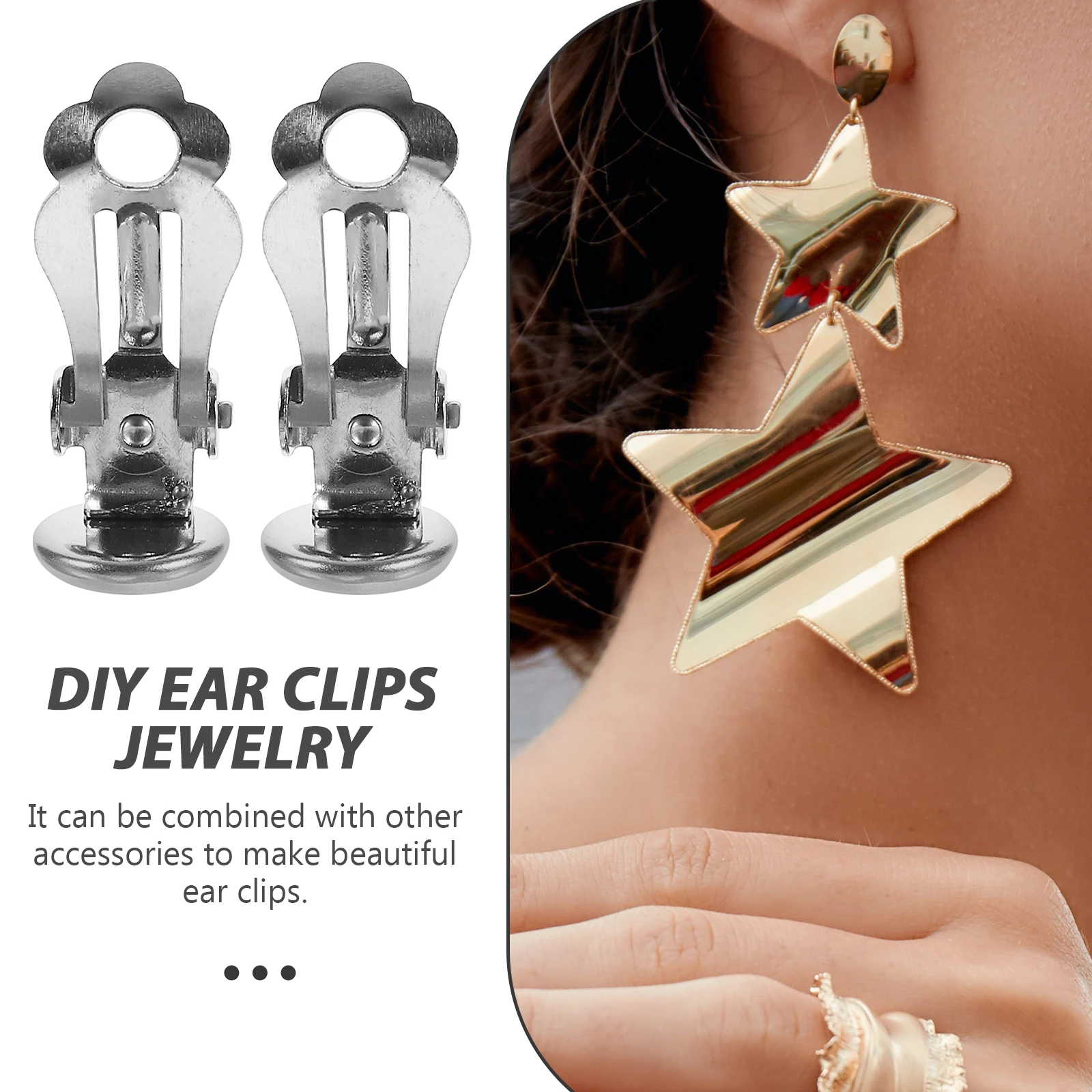 

50pcs Ear Clips Materials Stainless Steel Delicate Earrings Accessories DIY Jewelry Making Supplies Beautiful Ear Clip Design