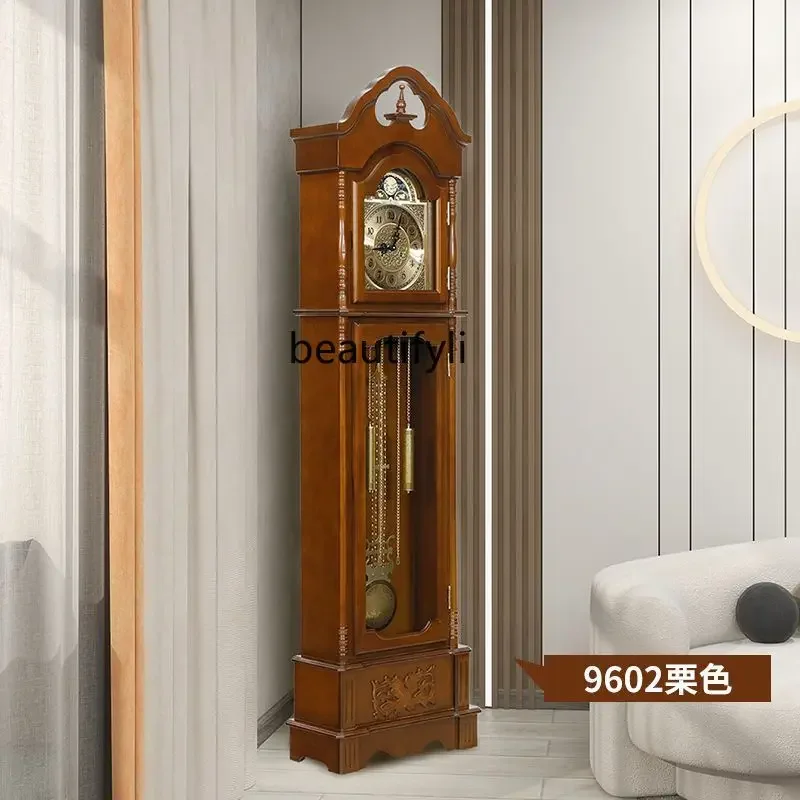 Living Room the Grandfather Clock Chinese Retro Stand  Large Swing Floor Clock  Movement Solid Wood Machinery