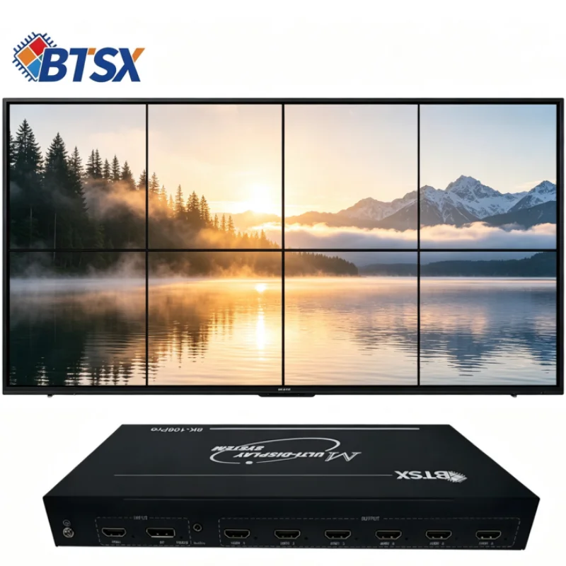 Industrial 8K Video Switcher for Input Max 76806480 Resolution DIP Switch EDID Management 16KV ESD Protection Metal