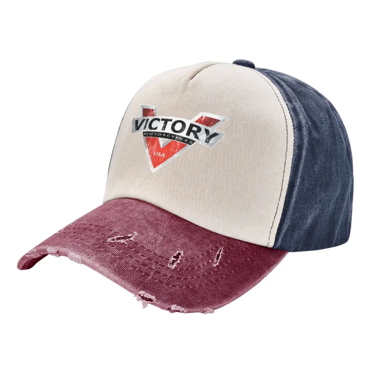 

Victorys Motorcycles Men Women Baseball Cap Distressed Washed Hats Cap Vintage Outdoor All Seasons Travel Adjustable Sun Cap