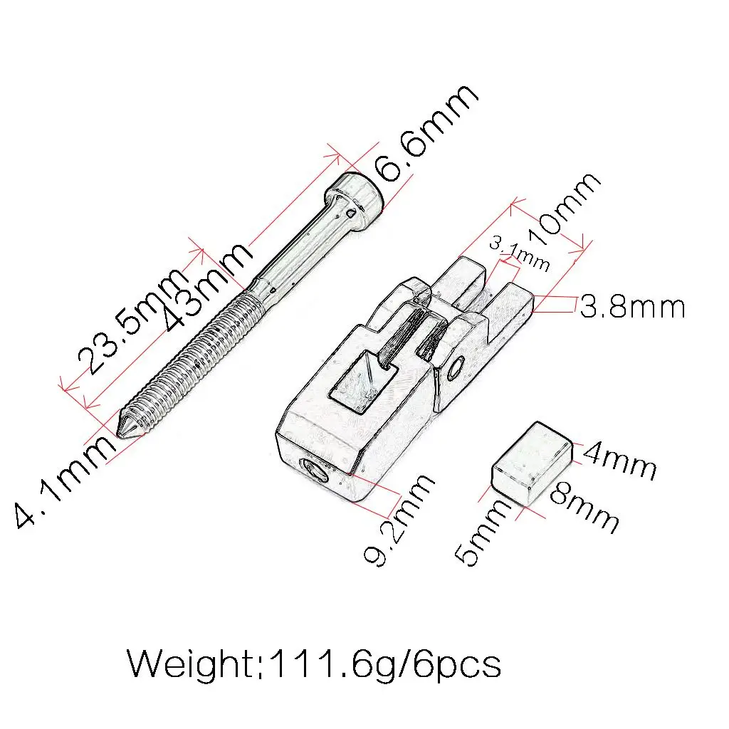 Beautiful Specification Guitar Bridge Parts Silver Black Alloy Saddles for Accessories for Electric Guitar