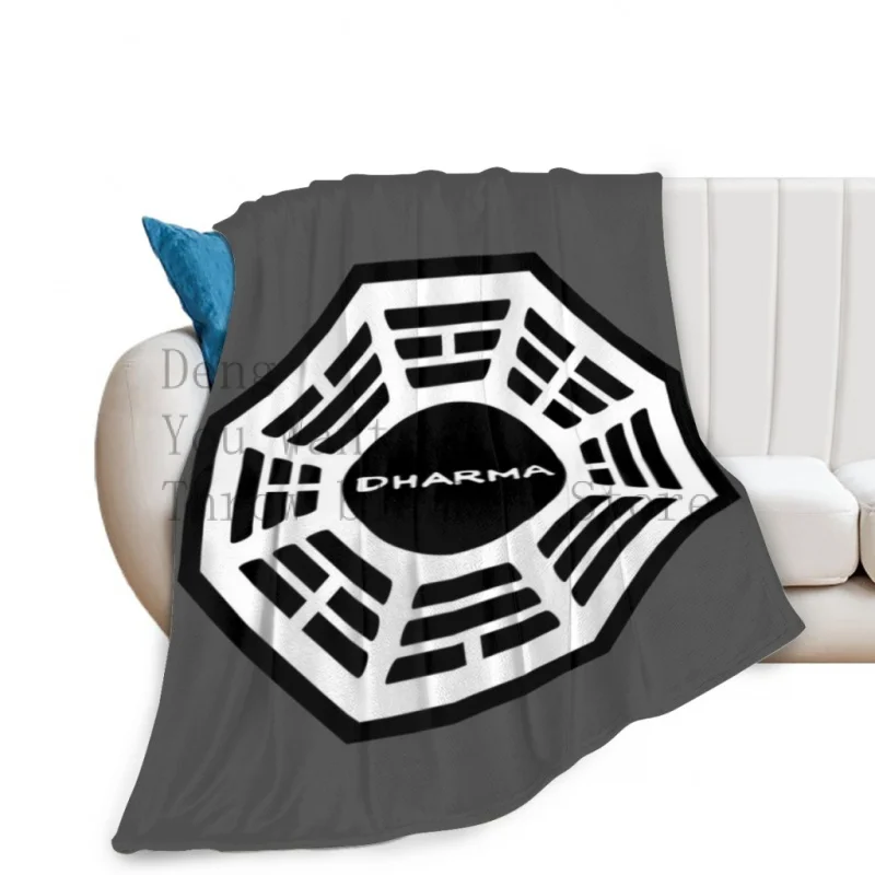 Dharma Initiative Logo Lost TV Show Throw Blankets For Travel Light Dorm Room Essentials Luxury Thicken Blanket