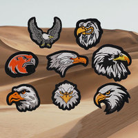 eagle Embroidered Patches Applique Sewing Label punk biker Band Rock Clothes Badges with hook backing