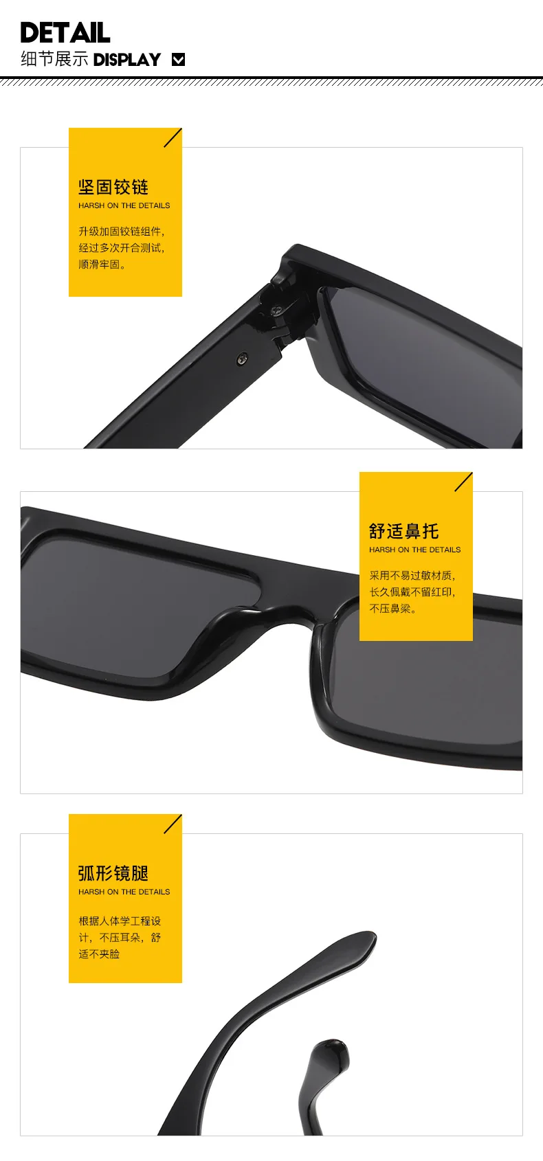 Retro Polarisierte Sonnenbrillen für Damen und Herren, Punk-Designer-Sonnenbrillen, Personalisierte Ins-Sonnenbrillen für Bühnenauftritte, Partys und Luxus-Mode – Detail 14