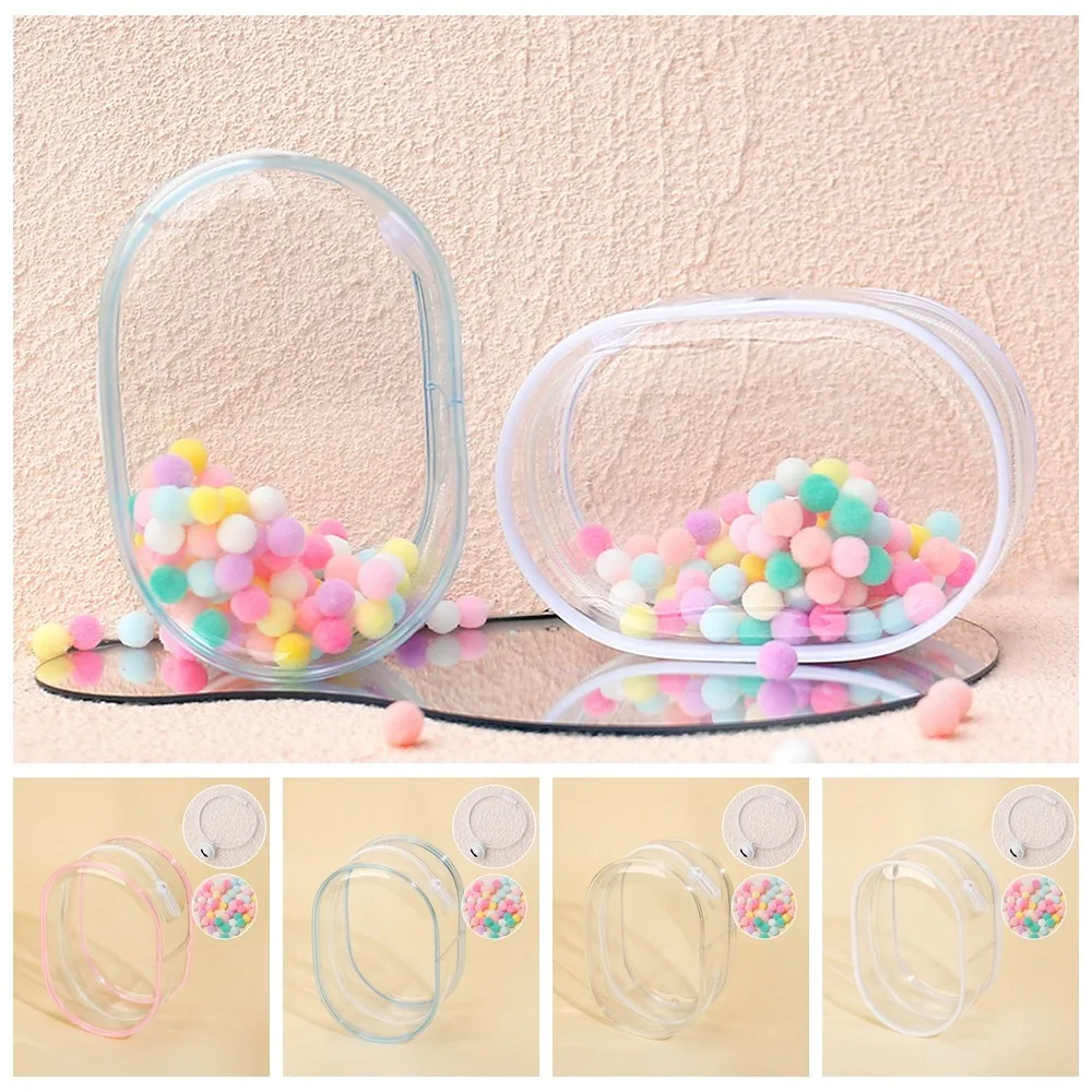 With Bell Keychain Clear Outdoor Doll Bag Display Hairball Doll Storage Pouch Transparent Clear Outdoor Doll Display Bag