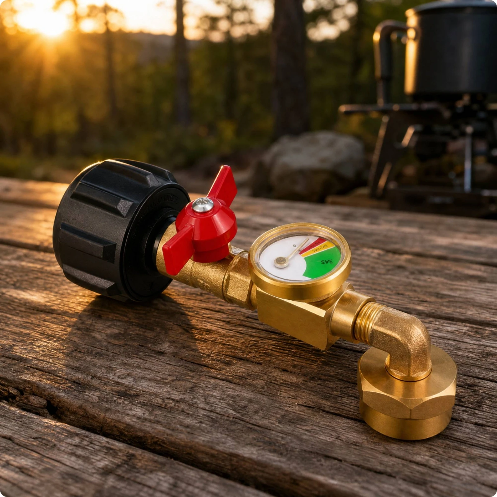 90-Degree Propane Refill Elbow with Valve Universal Compatibility QCC1 Propane Refill Adapter with Gauge Compact Portable