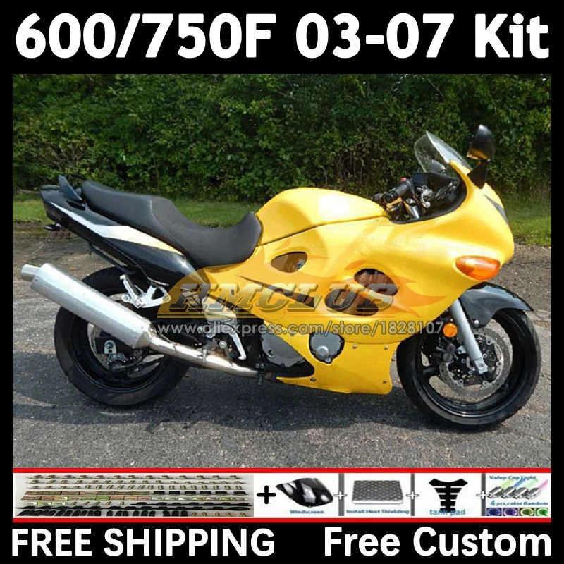 Body For SUZUKI KATANA GSXF 750 600 yellow blk GSXF750 2003 2004 2005 2006 2007 25No.105 GSX600F GSXF600 03 04 05 06 07 Fairing