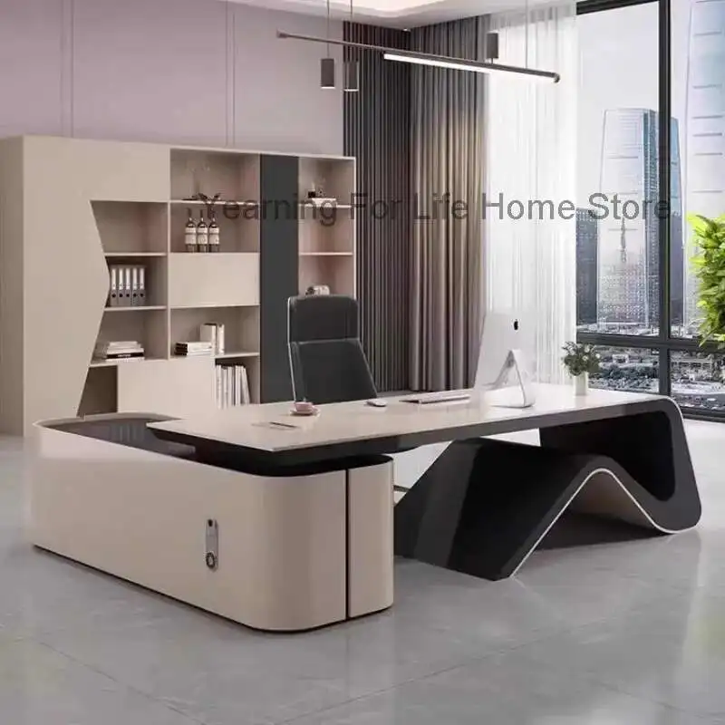 

European Conference Office Desk Organizer Corner Secretary Work Computer Desks Storage Reading Mesa De Escritorio Desk Furniture