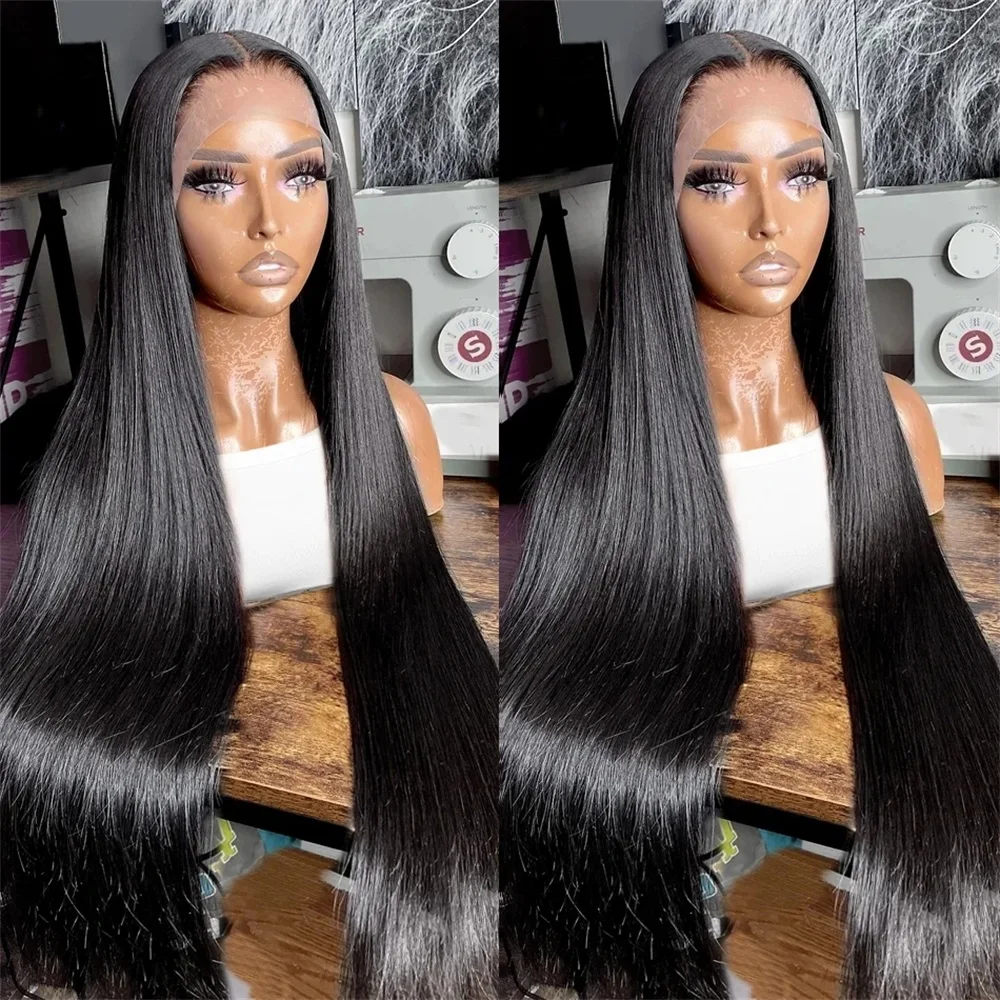 13X6 Bone Straight Lace Front Wig 360 Full Lace Human Hair Wigs For Women 36 Inch 13x4 HD Transparen Lace Frontal Wig PrePlucked