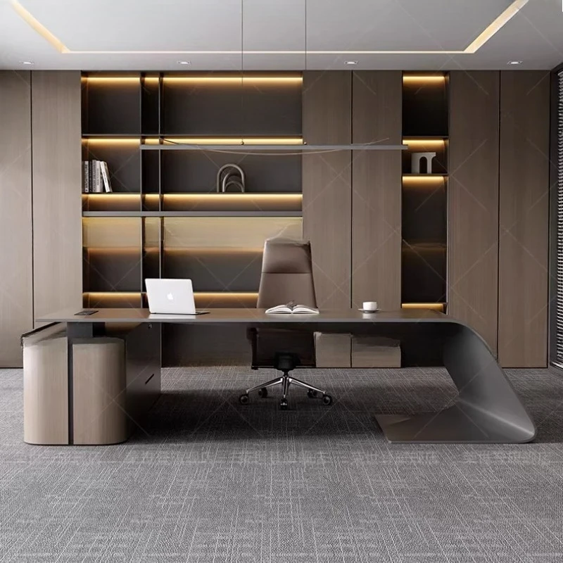 European Aesthetic Office Desk Minimalist Display Standing Computer Office Desk Luxury Design Mesa Ordenador Home Furniture