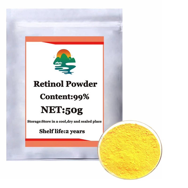 Cosmetic grade Natural Pure retinol powder/vitamin a powder Anti wrinkle and anti-aging