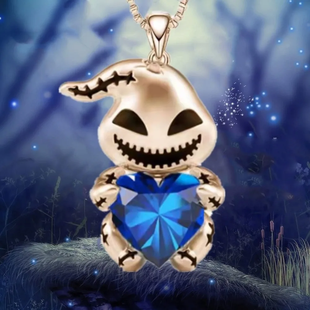 

Alloy Devil Baby Neck Chain Horrible Electroplate Baby Pendant Necklace Crystal Love Heart Funny Sweater Chain Necklace Girls