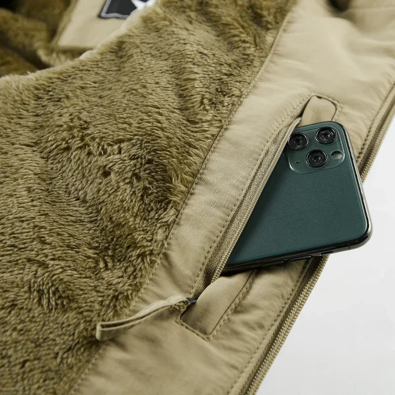 الرجال جديد الدفء الصوف العمل جاكيت بلا إكمام سليم صالح سترة واقية موضة العديد من جيب سترة الرجال الشتاء أكمام جاكيتات