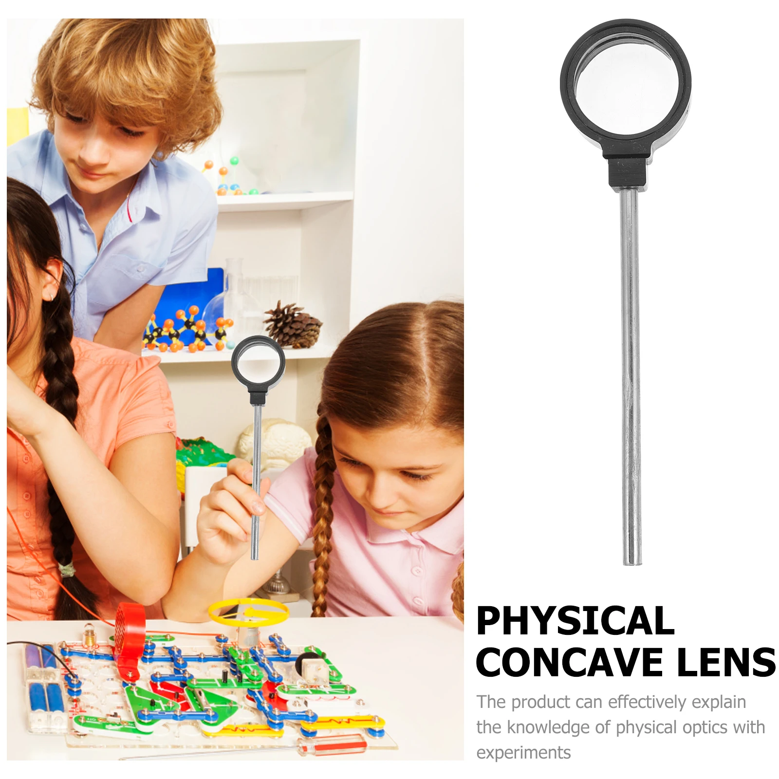 

2pcs Concave Lens Teaching Instrument Physics Equipment Optic Experiment Suite Metal Educational Optical Lab Tools