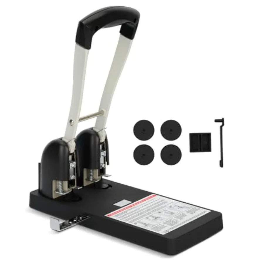 

Heavy Duty 2-Hole Puncher 80mm Hole Spacing Punches up to 150 Sheets of Paper for Schools Print Stores and Corporations for Bin