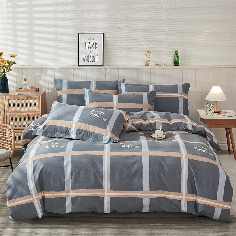 

Modern Geometric Plaid Duvet Cover 100% Cotton Farmhouse Style Comforter Cover Super Soft Checkered Bedding Set with Pillowcases