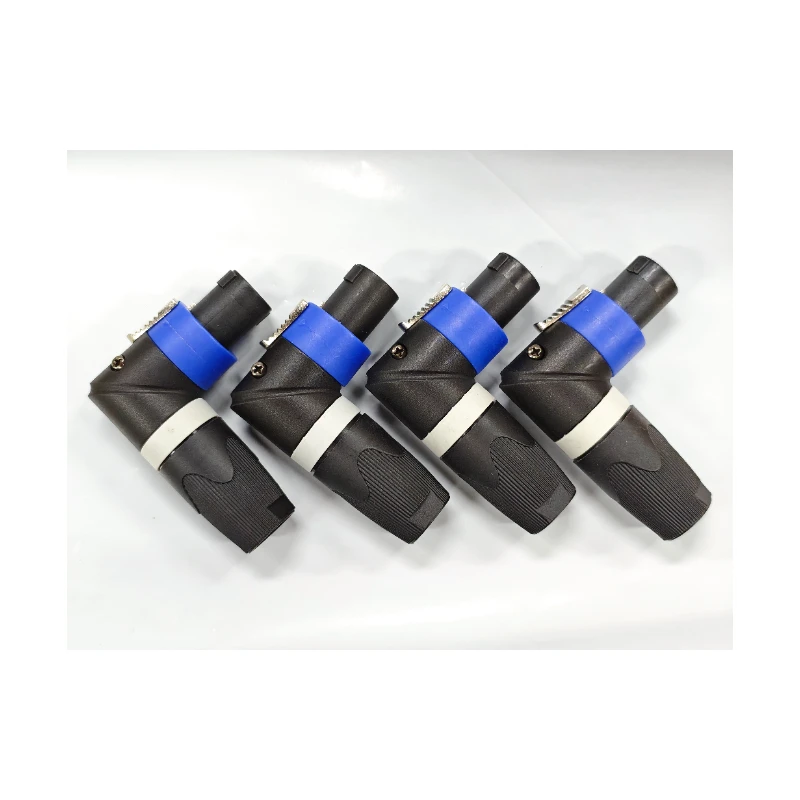 2/4Pcs L-Shaped XLR Plug 4Pins 90 Degree Plug Ohm Connector for Audio Speaker Speakon Led Powercon Adapter Amplifier