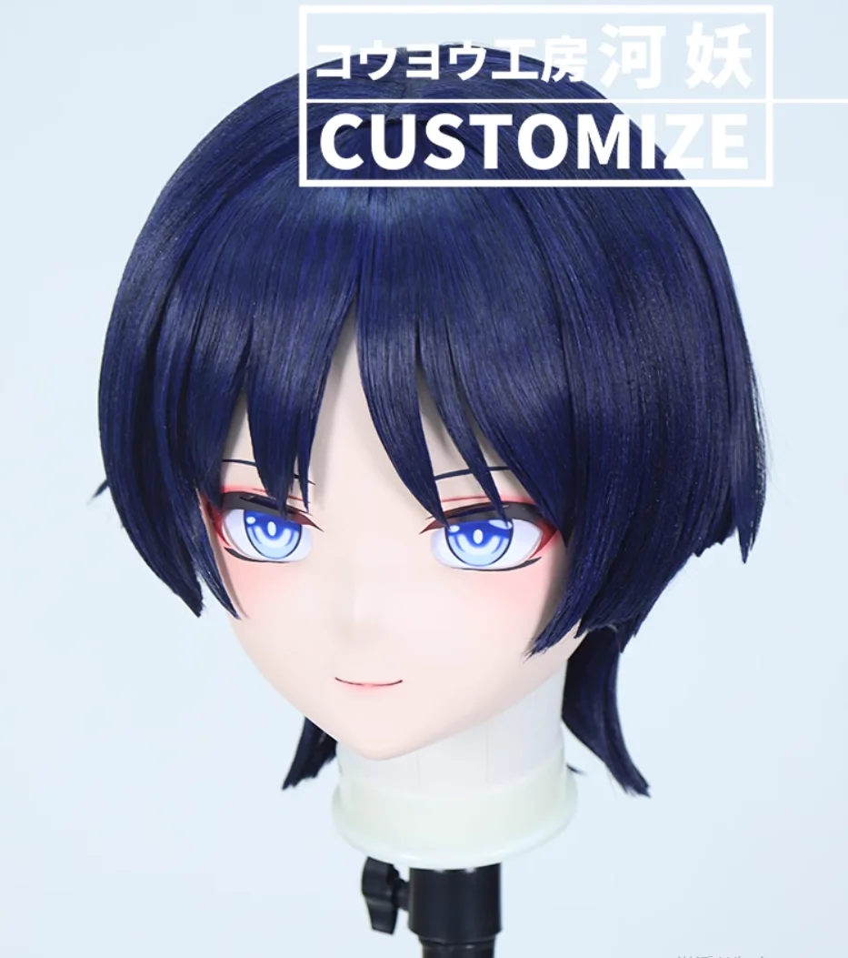 C-10189 Customize Full Head Resin Cartoon Cosplay Japanese Character Anime Role Play Crossdress Kigurumi Mask With Back Shell