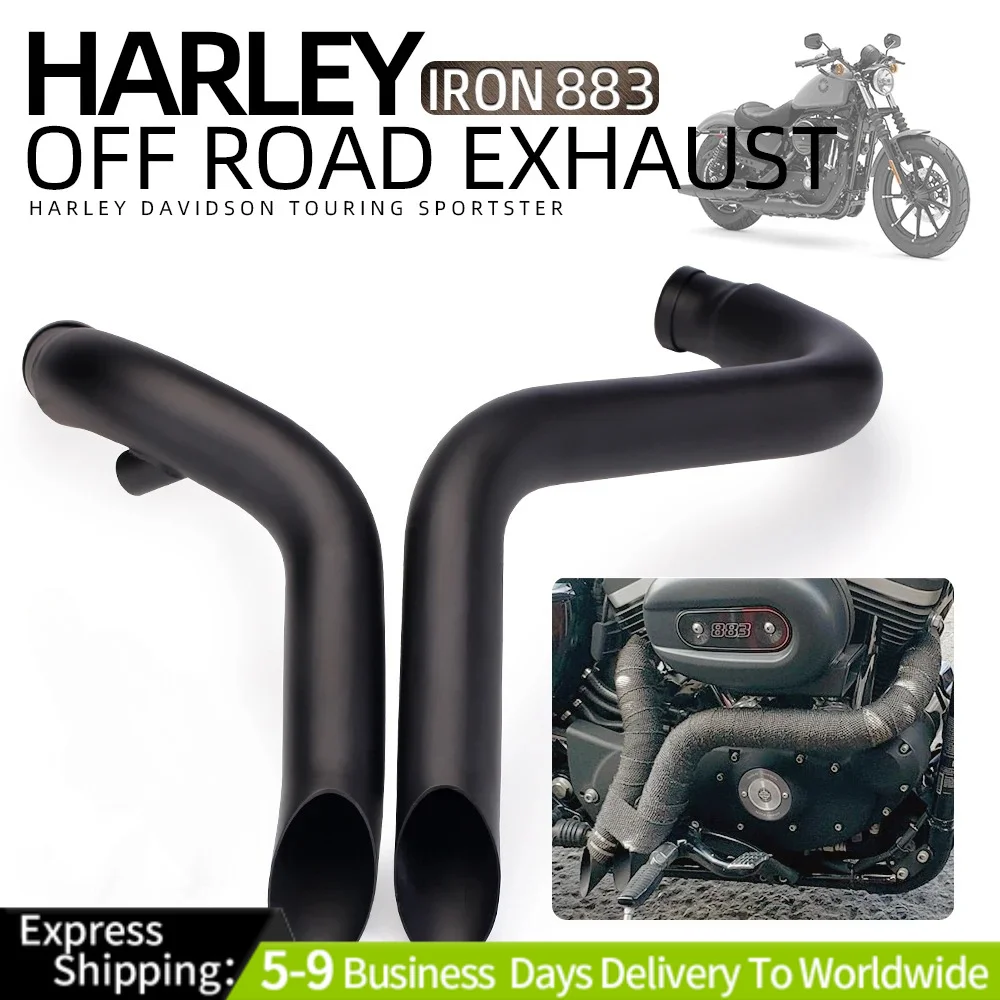 Motorcycle Exhaust Pipe Custom Forward Control Accessories Motorcross For Harley T7 Softail Sportster 883 1200
