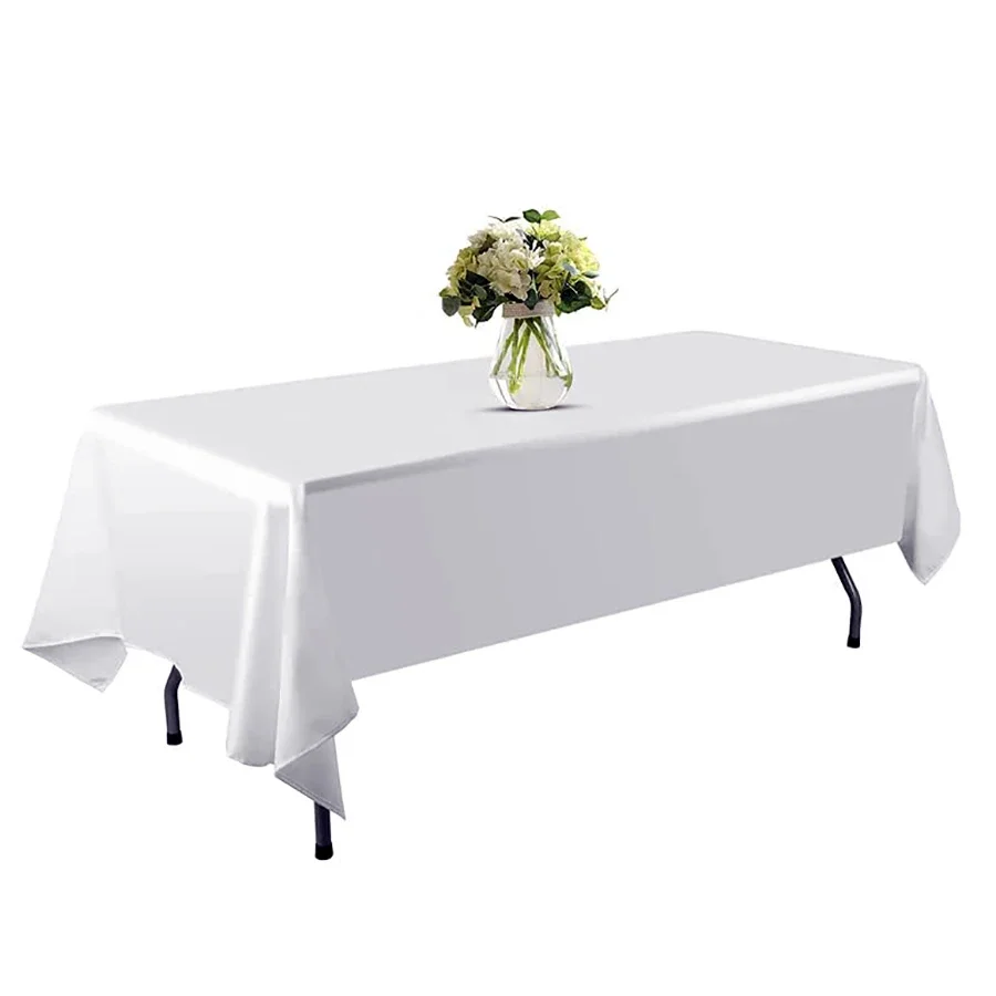 White Table Cloth Waterproof Anti Scratch Polyester Tablecloth Decorative Washable Fabric Table Cover Home Dining Buffet Party