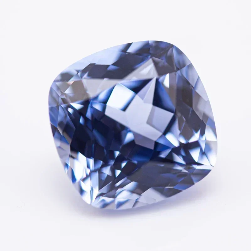 Top Lab Grown Sapphire Cornflower Color Square Cushion VVS1 Charms Beads Diy Jewel Making Materials Selectable AGL Certificate