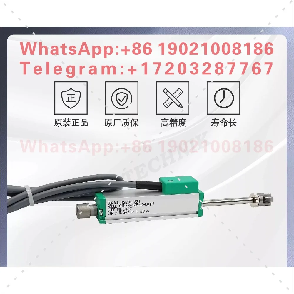 Spring built-in linear displacement transducer/electronic ruler SIN-W-025-C-L01M