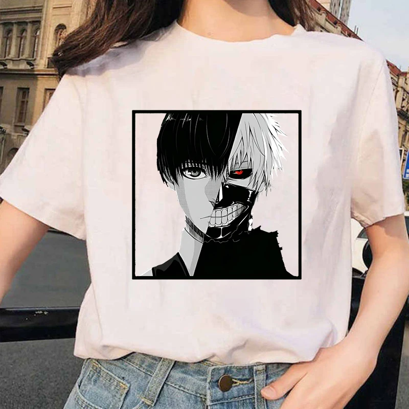 

New Unisex Fashion O Neck Tops Anime Kaneki Ken Printing Shirt Short Sleeve T Shirt Casual Shirt Summer T Shirts