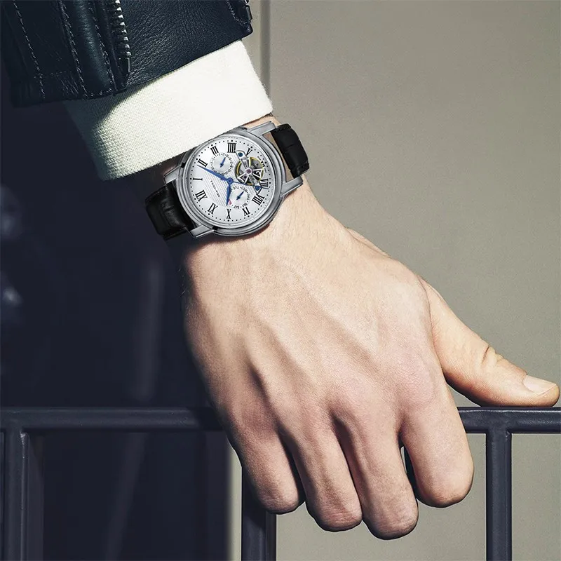 2023 New Seagull Men\'s Watch Automatic Mechanical Wristwatch Multi-Function Hollow Flywheel Business Simple Watch D819.622