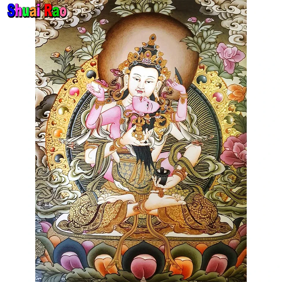 Tibetan Painting Buddhist full drill diy Diamond Painting Cross Stitch mosaic Thangka buddha 5D Diamond Embroidery wall decor