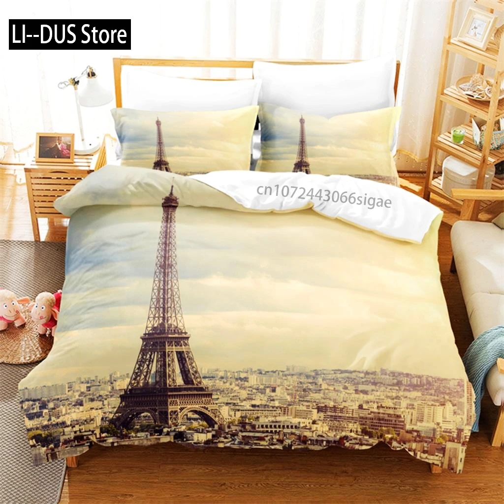 

Love Paris Bedding Set Duvet Cover Set 3d Bedding Digital Printing Queen Size Bedding Set Fashion Design