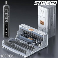 STONEGO 180PCS Precision Screwdriver Set Cordless Screwdriver Repair Tool Kit 3 Torque Modes with 160 Magnetic Precision Bits