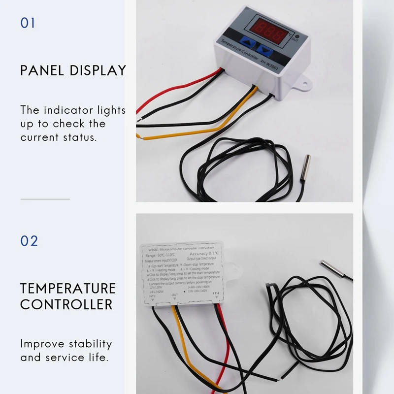 10a AC110-220V Digitale Led Temperatuurregelaar XH-W3001 Voor Incubator Koeling Verwarmingsschakelaar Thermostaat Ntc Sensor