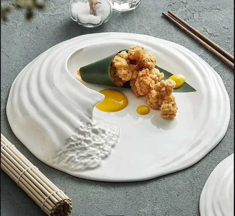 

Керамическая тарелка Hailang для отеля, блюдо специальной формы, украшение для еды, десертный торт, домашняя кухня, посуда для стейка