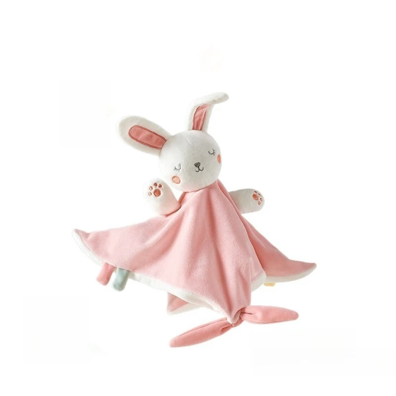 아기 수면 진정 치아발육 완구 플러시 인형 담요: 작은 토끼, 돼지와 사슴 완벽한 아기 선물