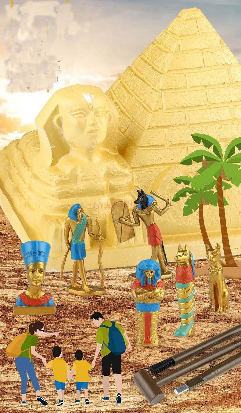 

Volcano Dinosaur Fossils, Geological Archaeological Toys, Blind Boxes, Children's Handmade，Excavating Pyramid Treasures