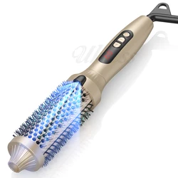 Thermal Brush, 1.5 inch Heated Round Brush,hair curler, Dual Voltage, Gold, Tourmaline Ceramic, Negative Ion Technology