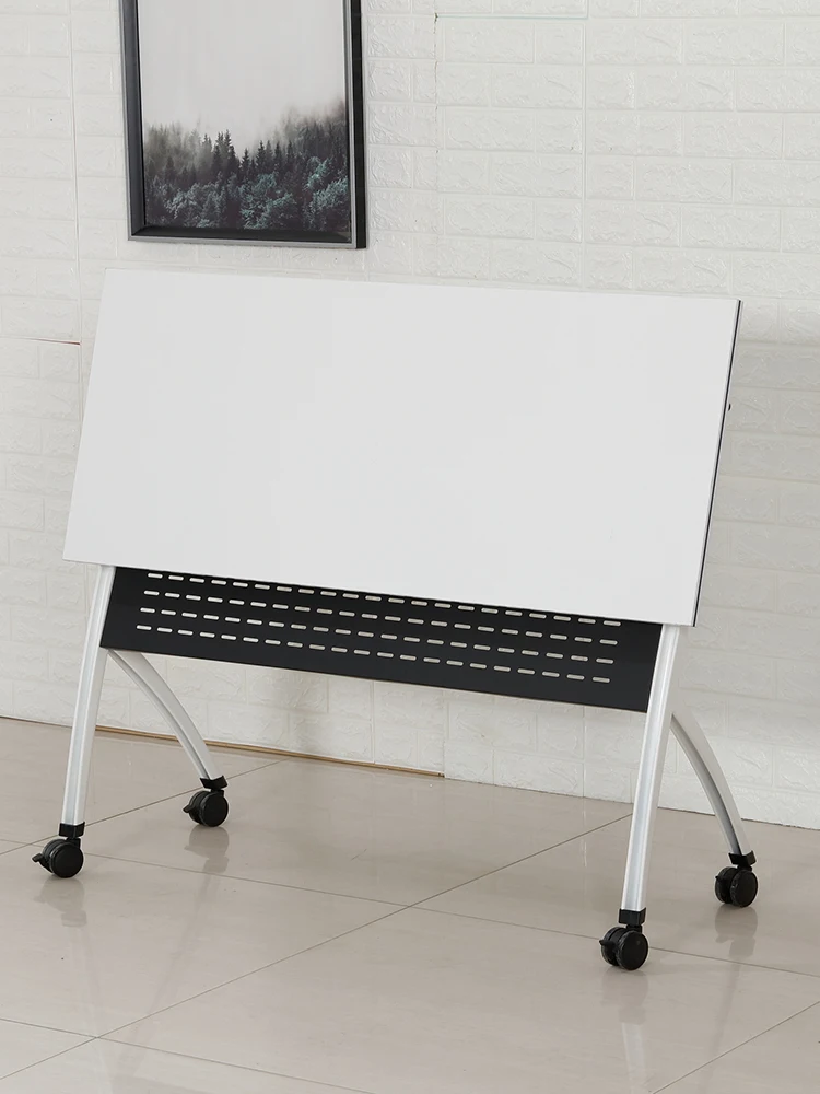 Side flipping mobile training desks and chairs can be freely combined, folded, and office can be assembled with flip boards