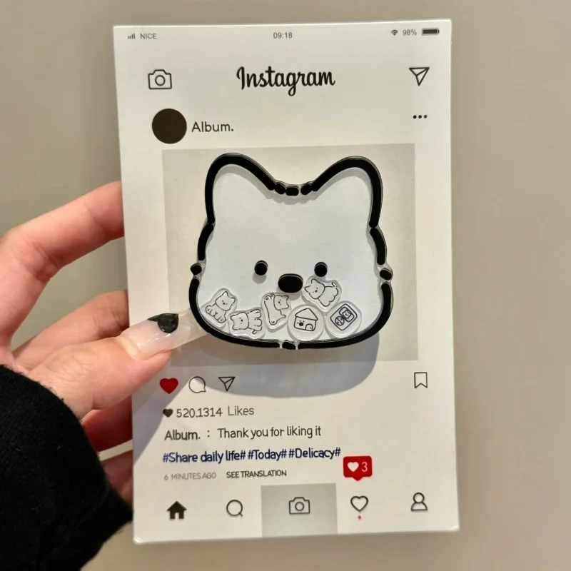 Supporto per telefono coreano Cartoon Puppy Shake Grip Tok Griptok Supporto per iPhone 15 Supporto universale per accessori Samsung