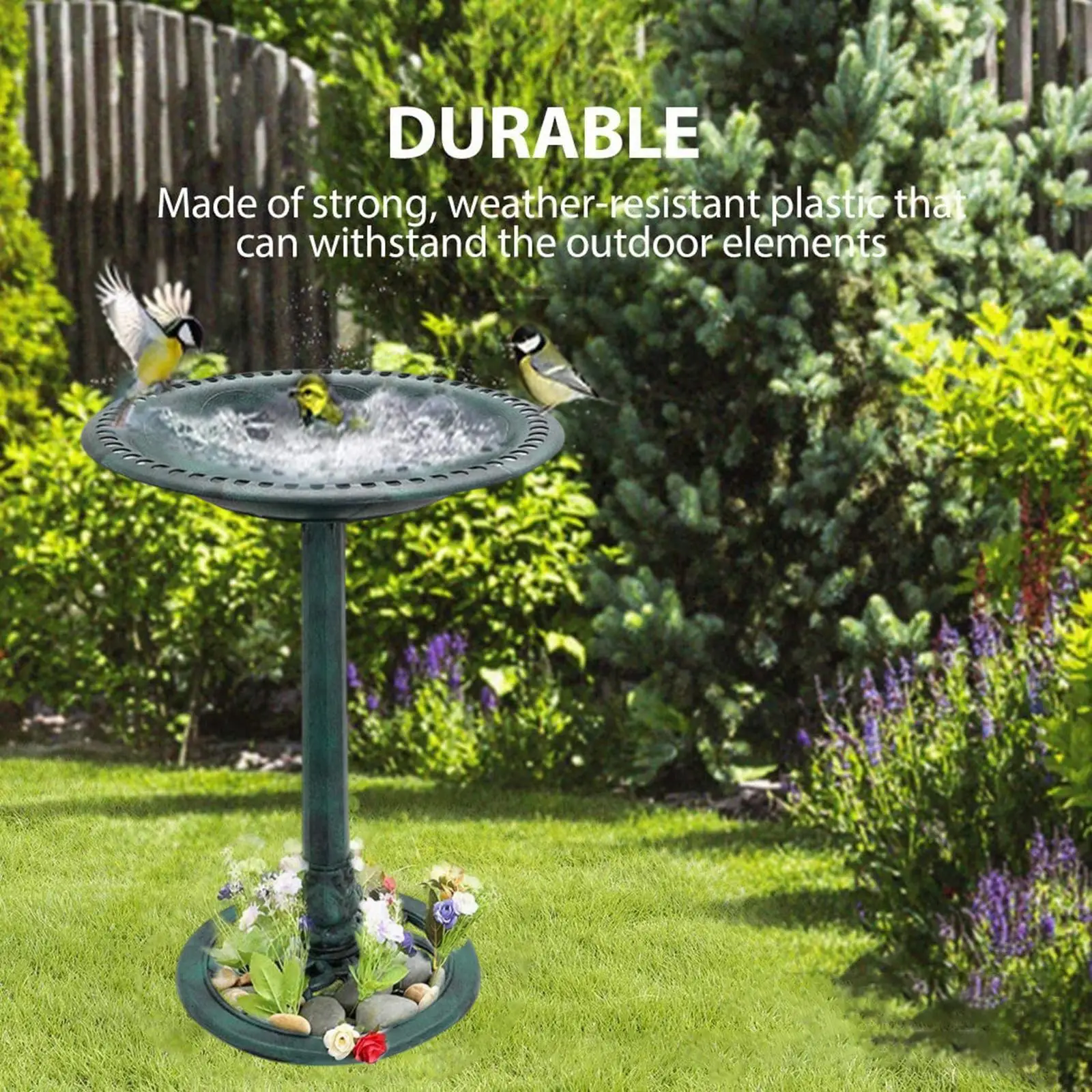 Style Bird Bath Standing Weather Resistant Decoration Lightweight Birdbaths for