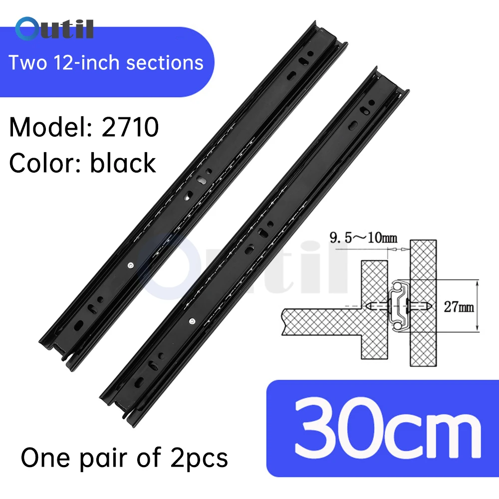 12/14/16 بوصة قسمين الشرائح درج المسار السكك الحديدية الباردة المتداول الصلب أدراج الشريحة 2 طريقة انزلاق المسارات أدوات الكمبيوتر #5