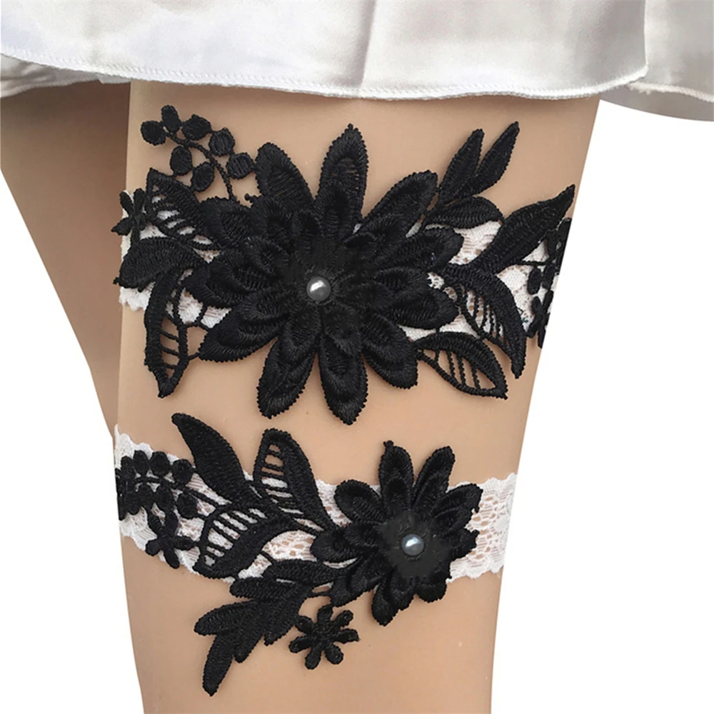 1 زوج أزياء من الدانتل الأزهار مثير الأربطة للنساء / العروس الفخذ الدائري الزفاف مطاطا الساق الرباط الساق الدائري